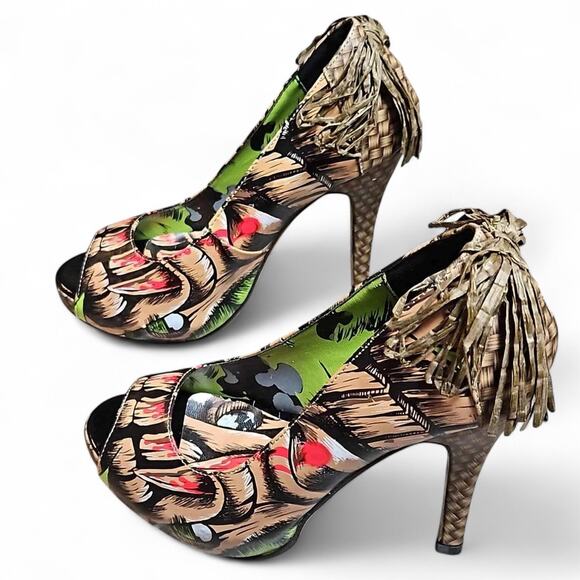 New in Box Iron Fist Tiki Toes Peep Toe Platform Heels Sz 5 - Picture 1 of 16